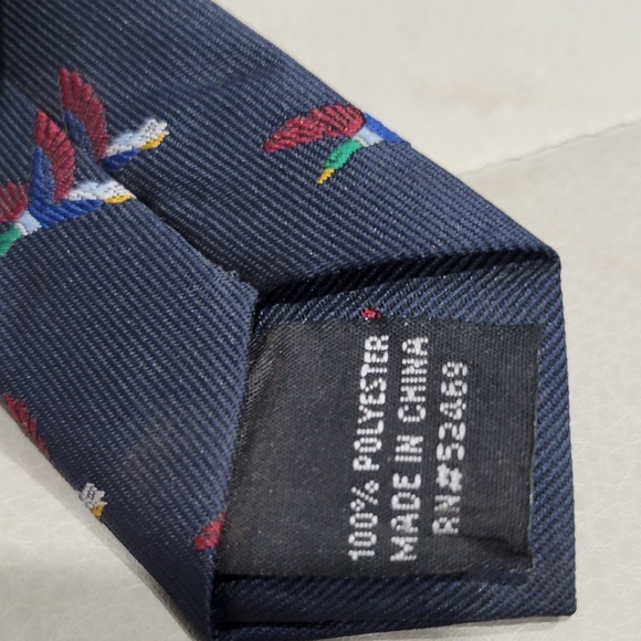 Little Boys 11" Clip-on Navy Blue Tie With Duck Pattern - Picture 3 of 4